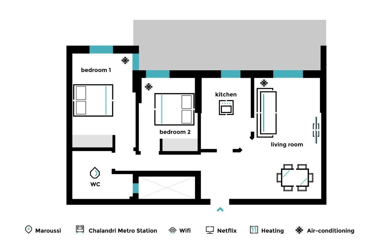 Signature 2Br Apartment In Marousi By Upstreet Athen Exterior foto